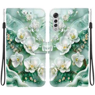 For LG Velvet  5G/ G9 4G Crystal Texture Colored Drawing Leather Phone Case(Jade Flowers)