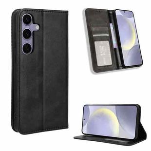 For Samsung Galaxy S24 FE 5G Magnetic Buckle Retro Texture Leather Phone Case(Black)
