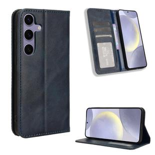 For Samsung Galaxy S25+ 5G Magnetic Buckle Retro Texture Leather Phone Case(Blue)