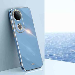 For vivo S20 XINLI Straight 6D Plating Gold Edge TPU Phone Case(Celestial Blue)