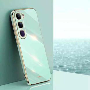 For vivo V40 Lite 5G XINLI Straight 6D Plating Gold Edge TPU Phone Case(Mint Green)