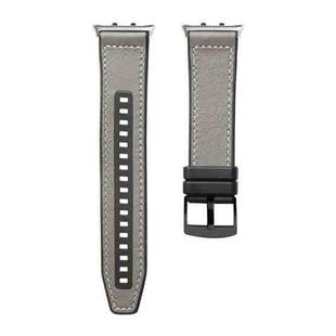 For Honor Watch 5 Hybrid Leather Silicone Watch Band(Grey)