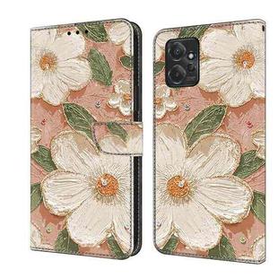 For Motorola Moto G Power 5G 2023 Fresh Painted Leather Phone Case(Sunflower)