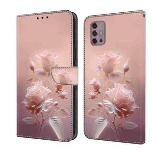 For Motorola Moto G30 Fresh Painted Leather Phone Case(Ceramic Flowers)