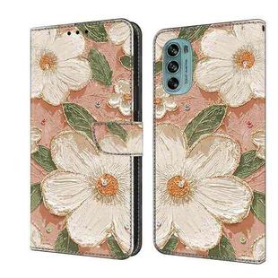 For Motorola Moto G62 5G Fresh Painted Leather Phone Case(Sunflower)