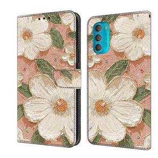 For Motorola Moto G71 5G Fresh Painted Leather Phone Case(Sunflower)