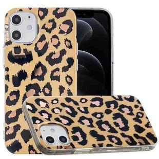 For iPhone 12 / 12 Pro Plating Marble Pattern Soft TPU Protective Case(Leopard)