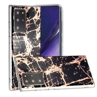 For Samsung Galaxy Note20 Ultra Plating Marble Pattern Soft TPU Protective Case(Black Gold)