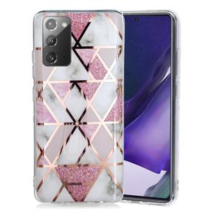 For Samsung Galaxy Note20 Plating Marble Pattern Soft TPU Protective Case(Pink)