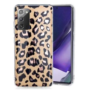 For Samsung Galaxy Note20 Plating Marble Pattern Soft TPU Protective Case(Leopard)