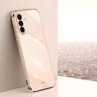 For Samsung Galaxy A36 5G XINLI Straight Edge 6D Electroplate TPU Phone Case(Pink)