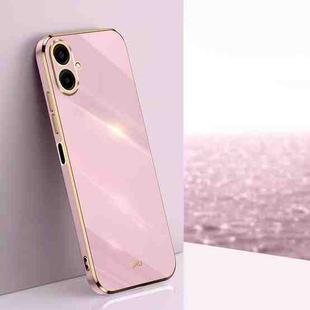 For Samsung Galaxy A07 5G XINLI Straight Edge 6D Electroplate TPU Phone Case(Cherry Purple)