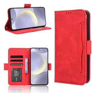 For Samsung Galaxy S24 FE 5G Skin Feel Calf Texture Card Slots Leather Phone Case(Red)