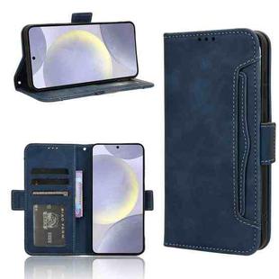 For Samsung Galaxy S24 FE 5G Skin Feel Calf Texture Card Slots Leather Phone Case(Blue)