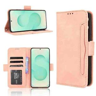 For Samsung Galaxy S25 Edge 5G Skin Feel Calf Texture Card Slots Leather Phone Case(Pink)