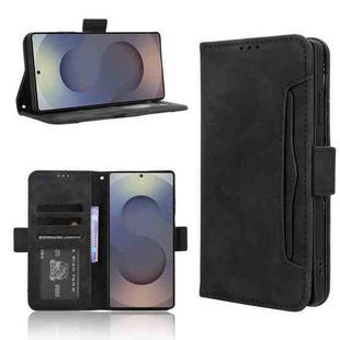 For Samsung Galaxy S25 Ultra 5G Skin Feel Calf Texture Card Slots Leather Phone Case(Black)