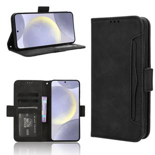 For Samsung Galaxy S25+ 5G Skin Feel Calf Texture Card Slots Leather Phone Case(Black)