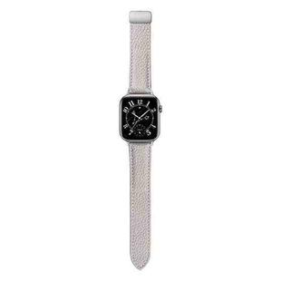 For Honor Watch 5 Litchi Texture Magnetic Folding Buckle Leather Watch Band(White)