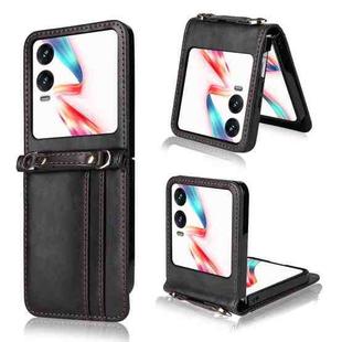 For Infinix Zero Flip Crossbody Card Bag PU Folding Phone Case(Black)