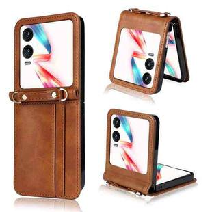 For Infinix Zero Flip Crossbody Card Bag PU Folding Phone Case(Brown)