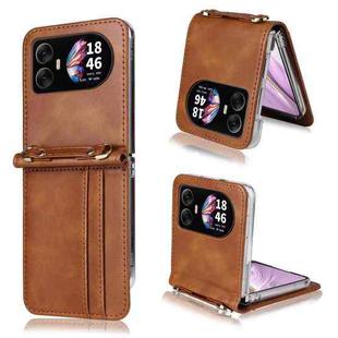 For Blackview Hero 10 Crossbody Card Bag PU Folding Phone Case(Brown)