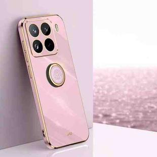 For Xiaomi 15 Pro XINLI Straight Edge 6D Electroplate TPU Phone Case with Ring Holder(Cherry Purple)