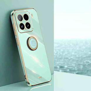 For Xiaomi 15 XINLI Straight Edge 6D Electroplate TPU Phone Case with Ring Holder(Mint Green)