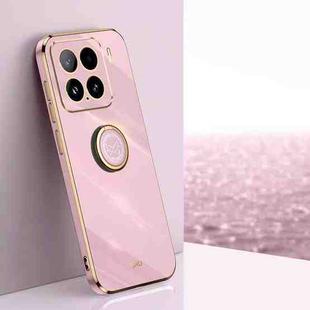 For Xiaomi 15 XINLI Straight Edge 6D Electroplate TPU Phone Case with Ring Holder(Cherry Purple)