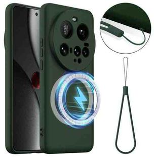 For Xiaomi 15 Ultra Shockproof Silicone Magsafe Phone Case(Dark Green)