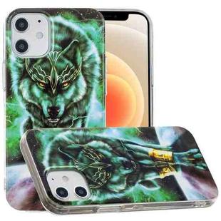For iPhone 12 mini Luminous TPU Soft Protective Case(Ferocious Wolf)
