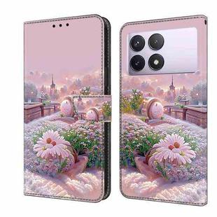 For Redmi K70E Fresh Painted Leather Phone Case(Garden)
