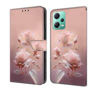 For Redmi Note 12 5G Global Fresh Painted Leather Phone Case(Ceramic Flowers)