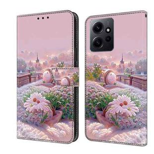 For Redmi Note 12 4G Global Fresh Painted Leather Phone Case(Garden)