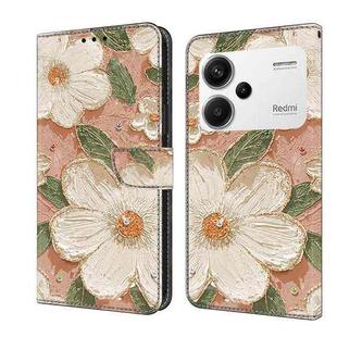 For Redmi Note 13 Pro+ Fresh Painted Leather Phone Case(Sunflower)