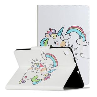 For Samsung Galaxy Tab S6 Lite / P610 Painted Pattern Horizontal Flip Leather Case with Holder(Sideways Unicorn)