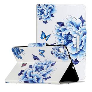 For Samsung Galaxy Tab S6 Lite / P610 Painted Pattern Horizontal Flip Leather Case with Holder(Blue and White Porcelain Butterfly)