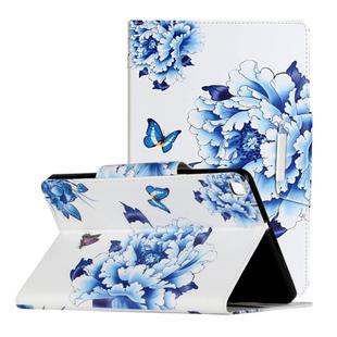 For Samsung Galaxy Tab A 8.0 (2019) / T290 Painted Pattern Horizontal Flip Leather Case with Holder(Blue and White Porcelain Butterfly)