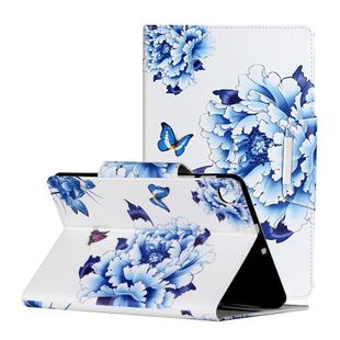 For Samsung Galaxy Tab A 8.4 (2020) / T307 Painted Pattern Horizontal Flip Leather Case with Holder(Blue and White Porcelain Butterfly)