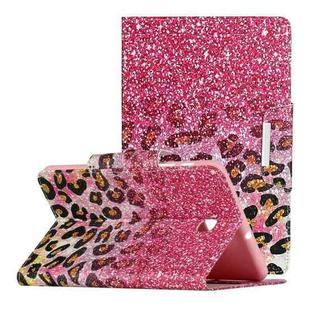 For Samsung Galaxy Tab A 8.0 (2018) / T387 Painted Pattern Horizontal Flip Leather Case with Holder(Leopard Powder Sand)