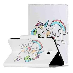 For Samsung Galaxy Tab A 8.0 (2018) / T387 Painted Pattern Horizontal Flip Leather Case with Holder(Sideways Unicorn)