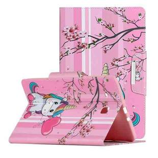 For Samsung Galaxy Tab E 9.6 / T560 Painted Pattern Horizontal Flip Leather Case with Holder(Sakura Unicorn)