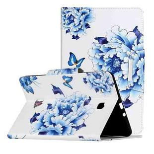 For Samsung Galaxy Tab E 9.6 / T560 Painted Pattern Horizontal Flip Leather Case with Holder(Blue and White Porcelain Butterfly)