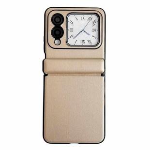 For Huawei nova Flip Integrated Magnetic Axis Solid Color Leather Texture Phone Case(Gold)