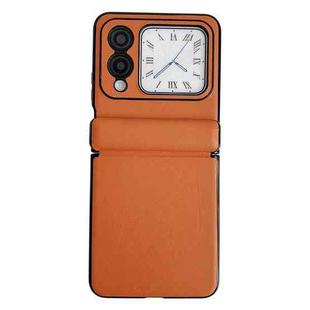 For Huawei nova Flip Integrated Magnetic Axis Solid Color Leather Texture Phone Case(Orange)