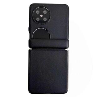 For Huawei P50 Pocket / Pocket 2 Integrated Magnetic Axis Solid Color Leather Texture Phone Case(Black)