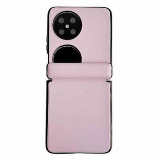 For Huawei P50 Pocket / Pocket 2 Integrated Magnetic Axis Solid Color Leather Texture Phone Case(Pink)