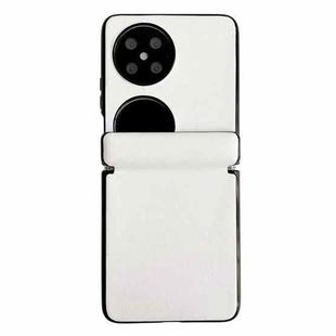 For Huawei P50 Pocket / Pocket 2 Integrated Magnetic Axis Solid Color Leather Texture Phone Case(White)