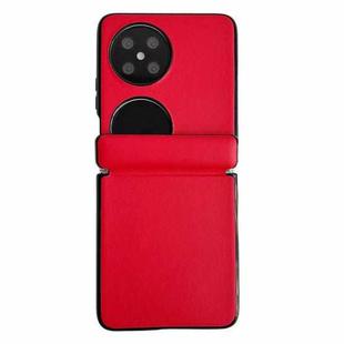 For Huawei P50 Pocket / Pocket 2 Integrated Magnetic Axis Solid Color Leather Texture Phone Case(Red)