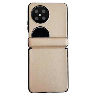 For Huawei P50 Pocket / Pocket 2 Integrated Magnetic Axis Solid Color Leather Texture Phone Case(Gold)