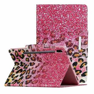 For Samsung Galaxy Tab S6 / T860 Painted Pattern Horizontal Flip Leather Case with Holder(Leopard Powder Sand)